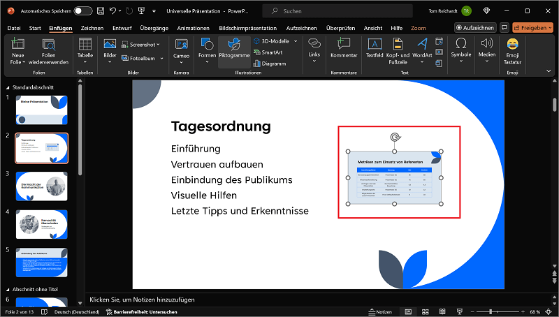 Inserisci lo zoom della sezione in PowerPoint
