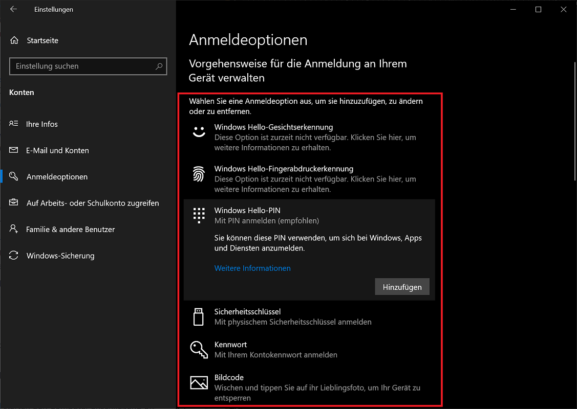 Metodo di accesso alternativo