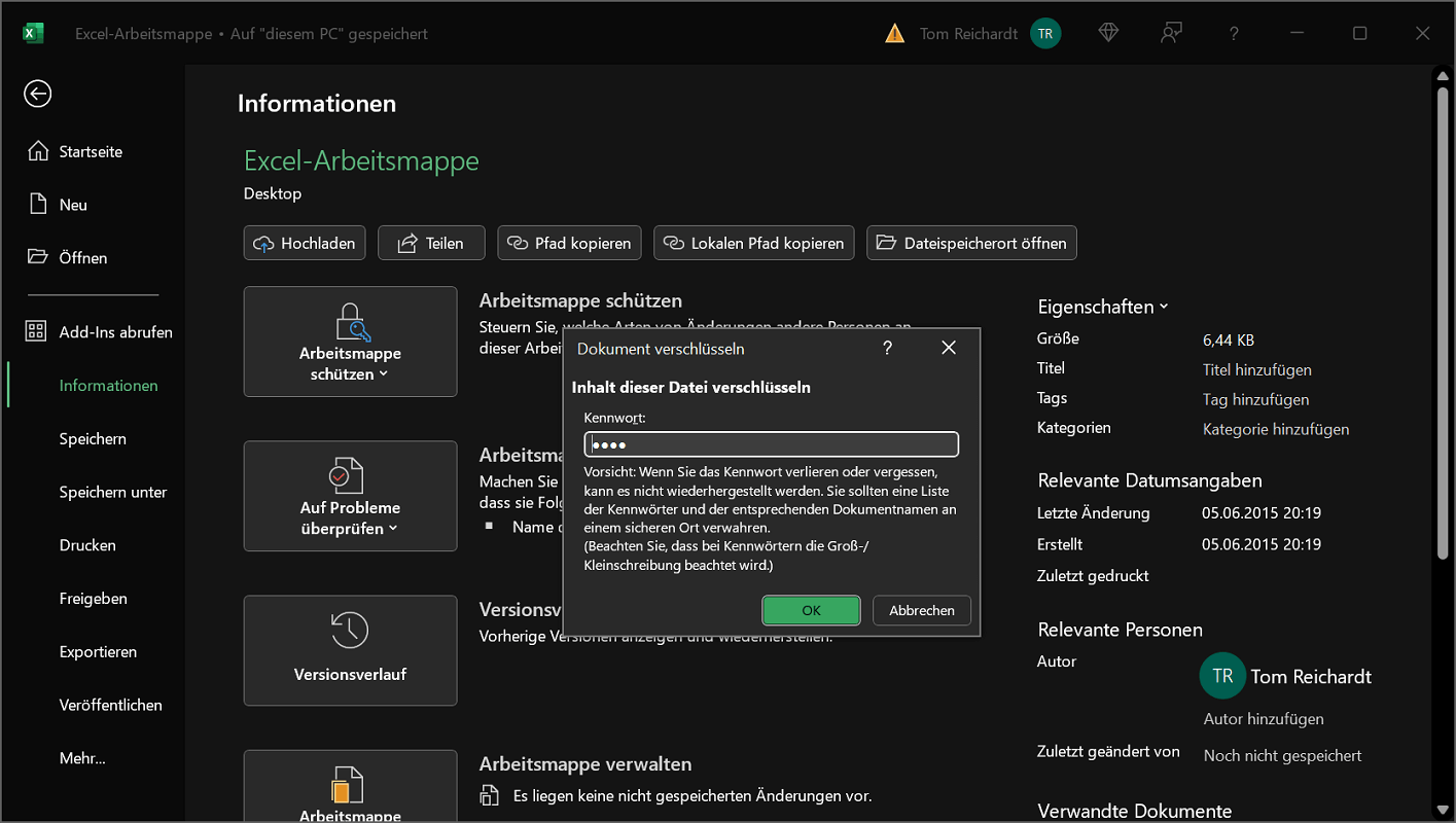 Proteggi il file Excel con una password