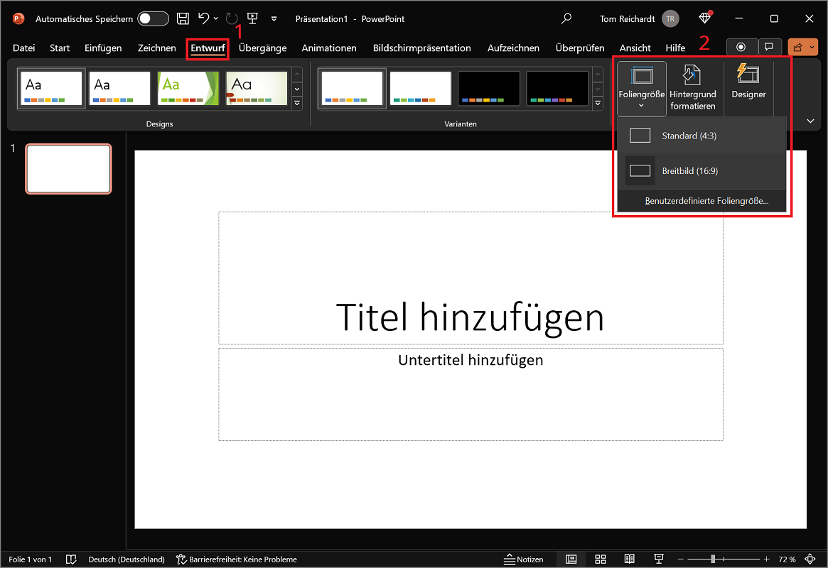 Cambia formato in PowerPoint
