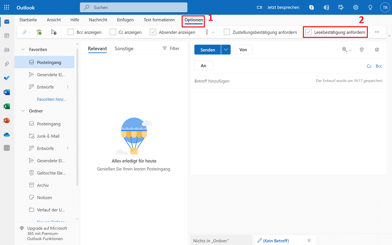 Abilita le conferme di lettura in Outlook per il Web