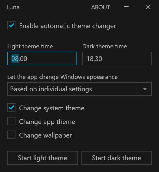 Luna Dark Mode Tool f&uuml;r Windows 10