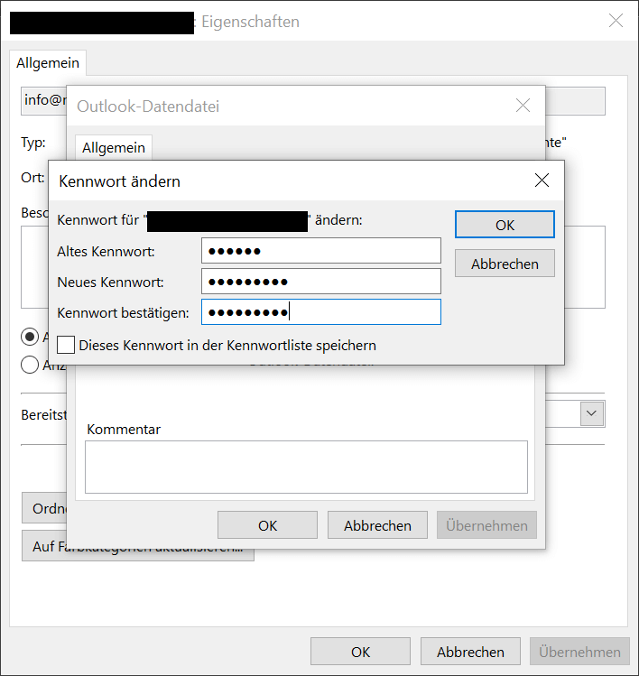 Password principale in Outlook