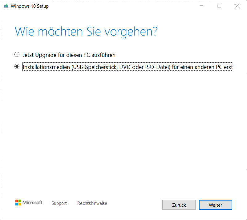 Reinstallare Windows 10 utilizzando lo strumento di creazione di Windows Media