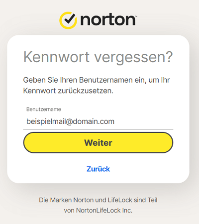 Reimposta e recupera la password del tuo account Norton