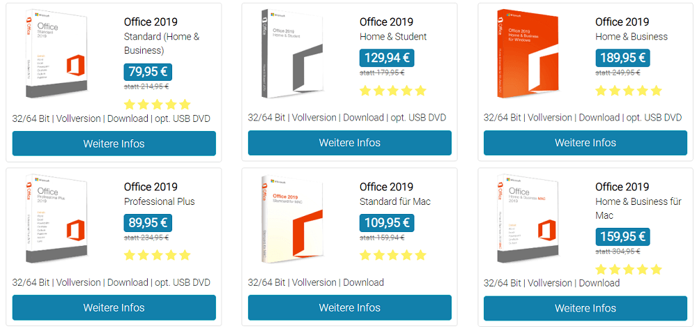 Panoramica delle versioni di Office 2019
