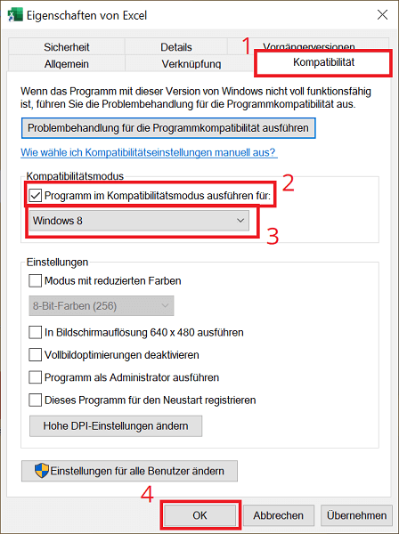 Avvia il programma Office in modalità compatibilità