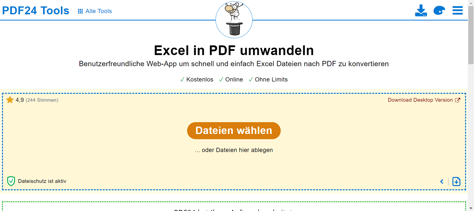 Convertitore online per convertire Excel in PDF