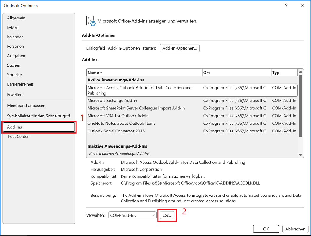 Avvia Outlook in modalità provvisoria e disabilita i componenti aggiuntivi