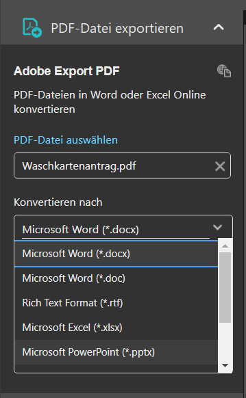 Esporta file PDF in modo rapido e semplice