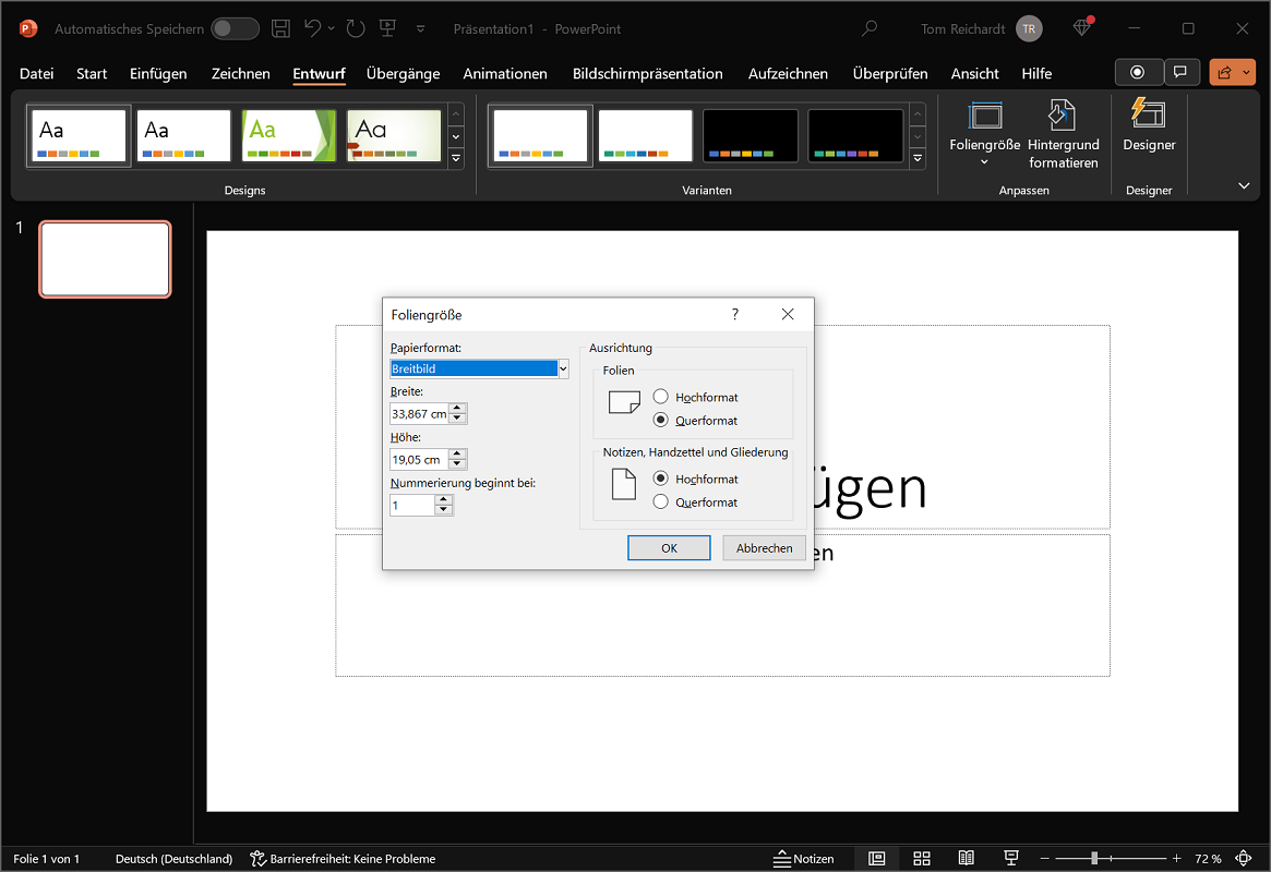 Crea e salva un formato personalizzato in PowerPoint