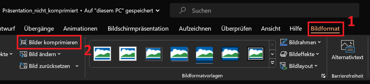 Comprimi una singola immagine in PowerPoint