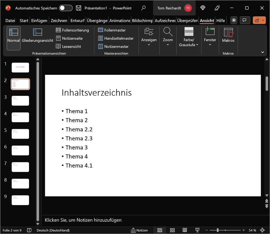 PowerPoint: crea un sommario