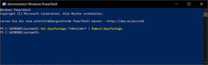 Disinstallare le app nella console PowerShell in Windows 10