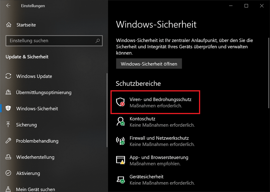 Controlla l'attività di Windows Defender sul dispositivo