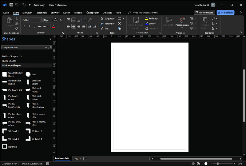 Interfaccia utente di Visio Pro