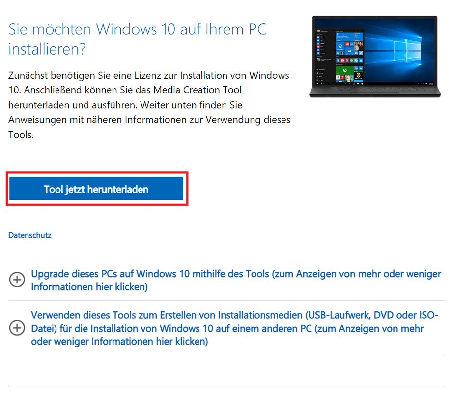 Scarica l'ISO di Windows 10