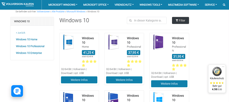 Acquista il codice Product Key di Windows 10 per l'aggiornamento