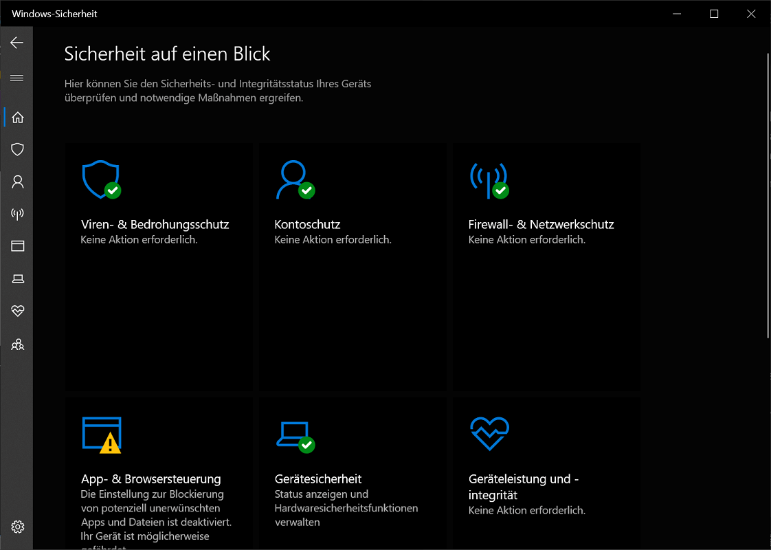 Centro sicurezza Windows Defender