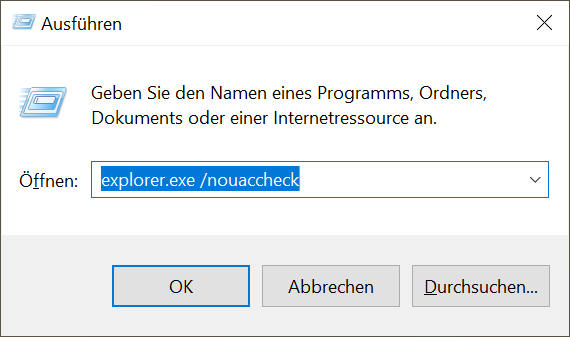 Avvia Windows Explorer come amministratore