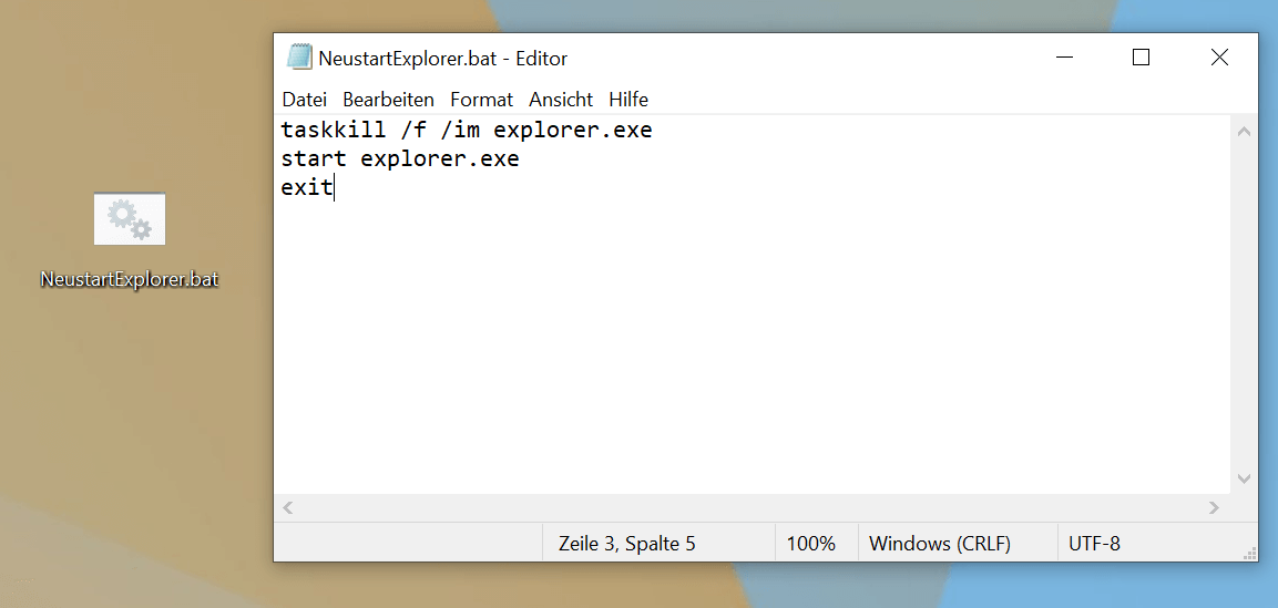 File batch per un riavvio più rapido di Windows Explorer