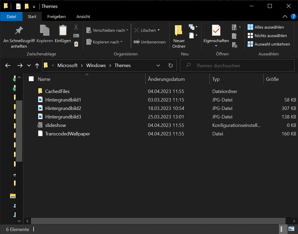 Cartella degli sfondi di Windows