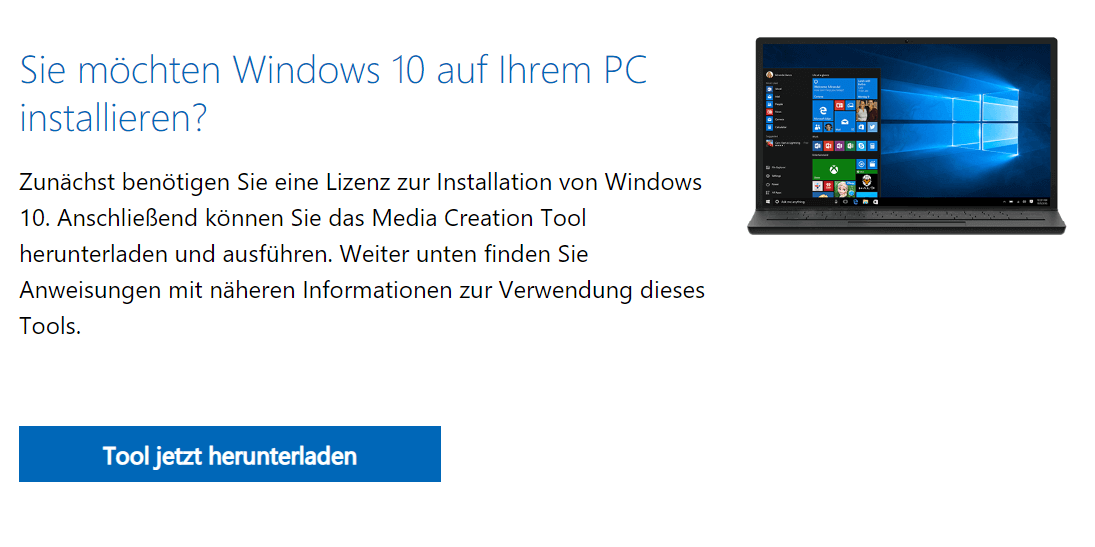 Pagina di download dello strumento di creazione di Windows Media