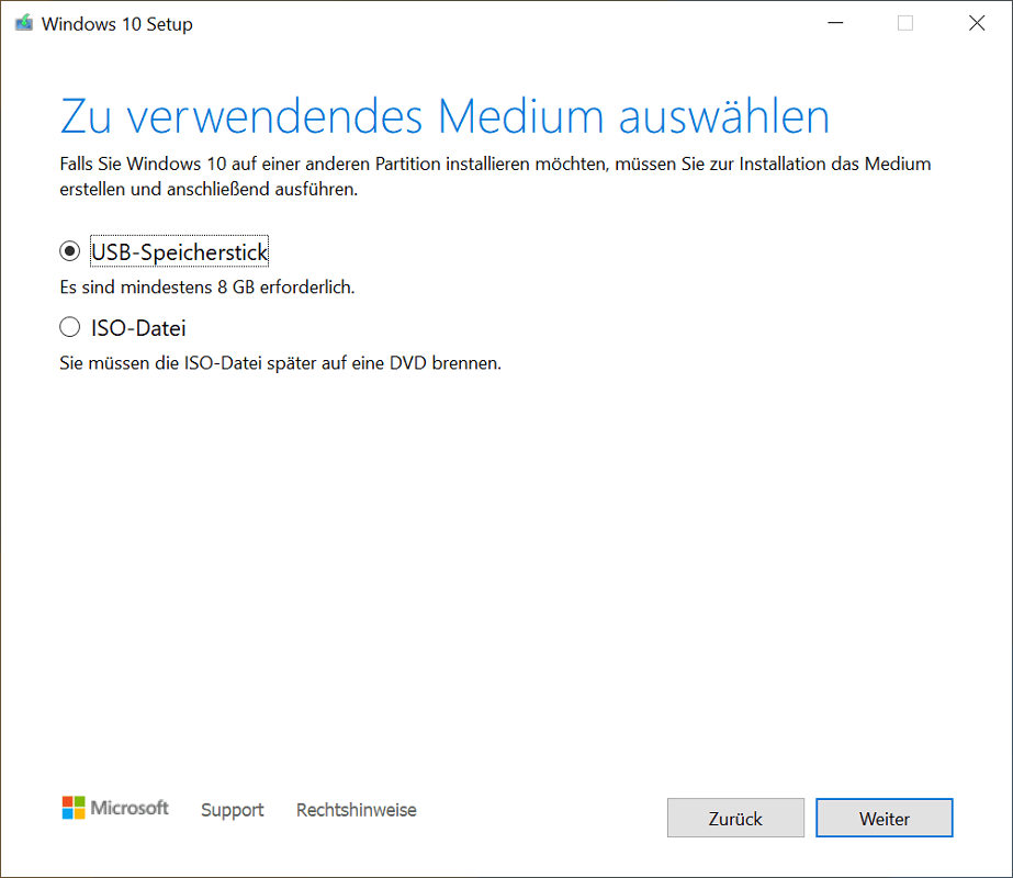 Crea una chiavetta USB avviabile utilizzando lo strumento di creazione di Windows Media