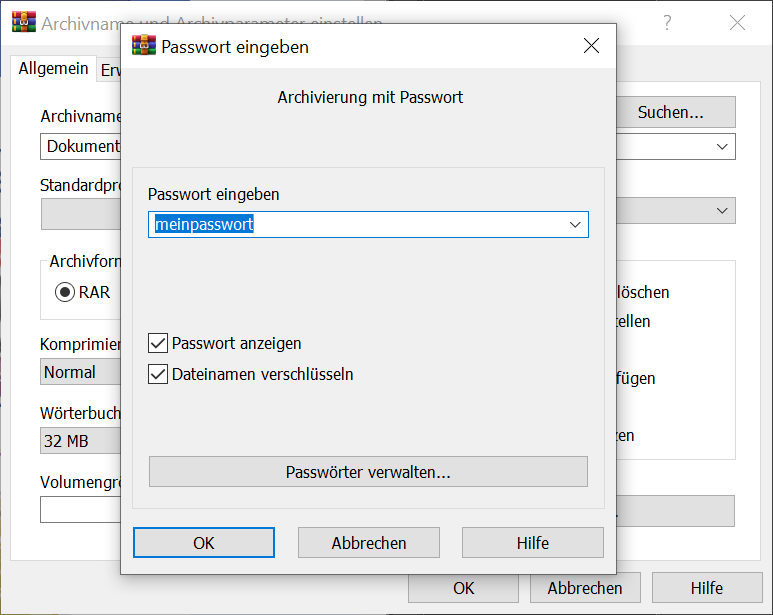 Proteggi le cartelle Windows con WinRAR