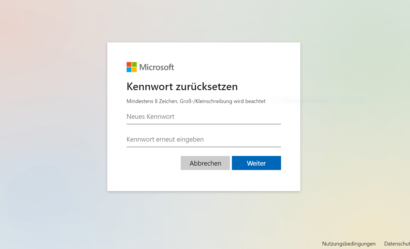 Recupero password account Microsoft