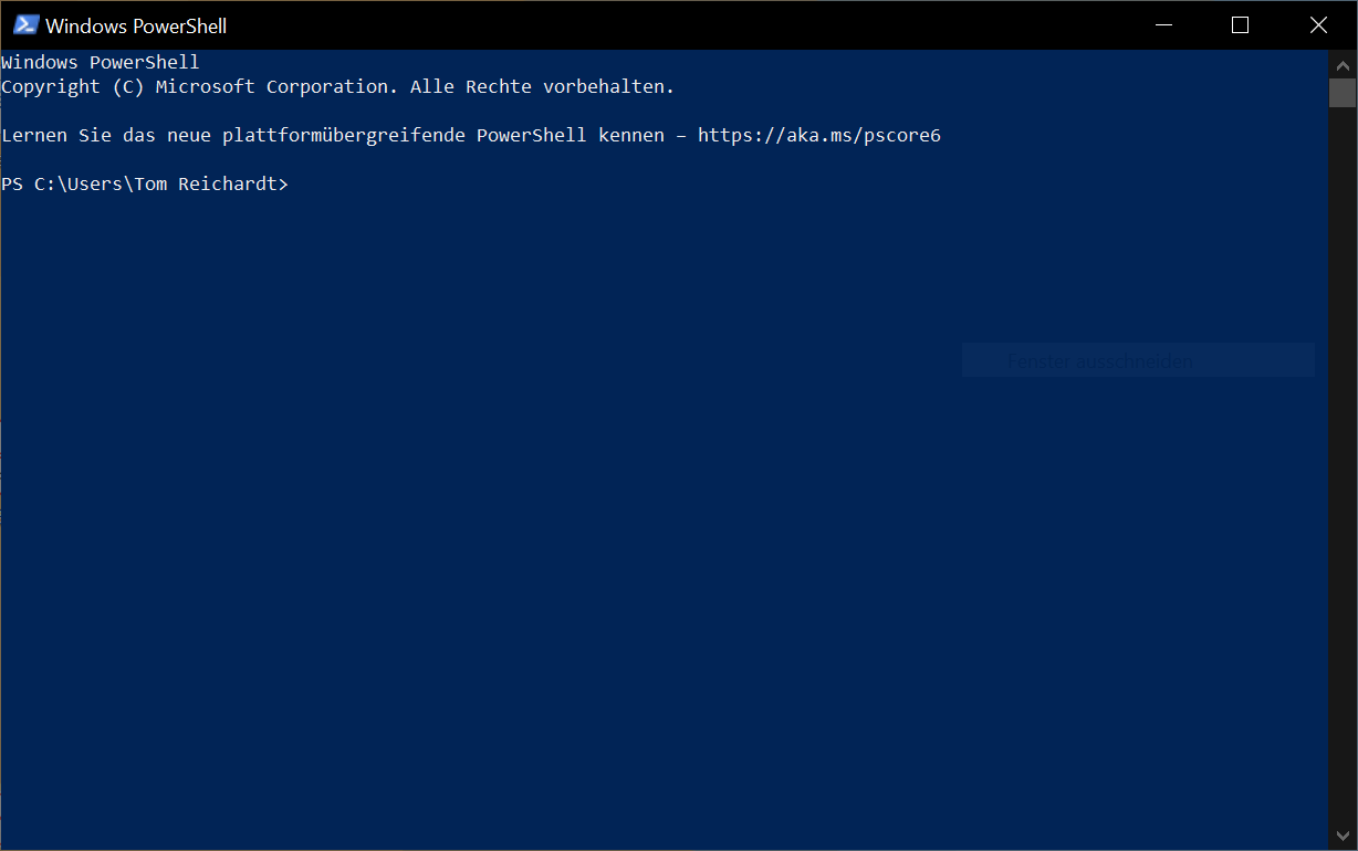 Apri Windows PowerShell