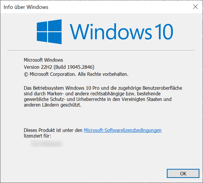 Mostra la versione di Windows in Windows 10