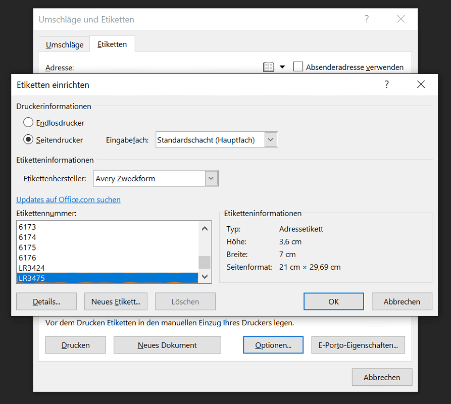 Progetta le tue etichette in Word e stampale gratuitamente