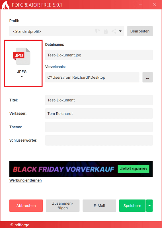 Converti Word in PDF con il programma scaricabile PDFCreator