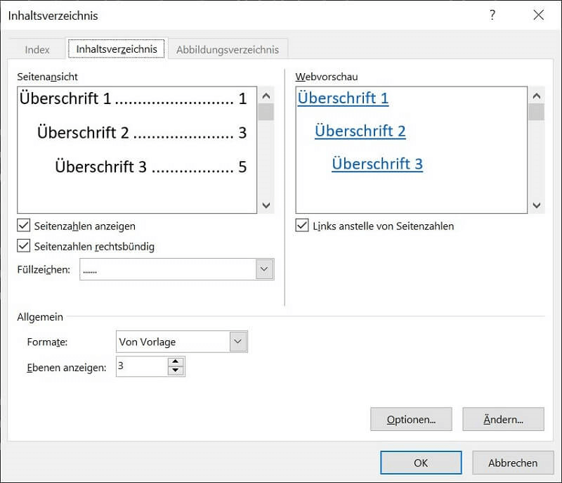 Formatta il sommario in Word