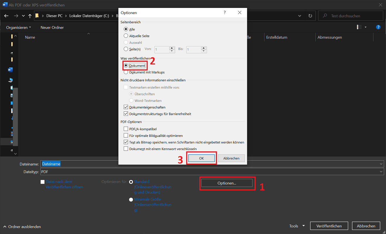 Nascondi i commenti di Word in un PDF