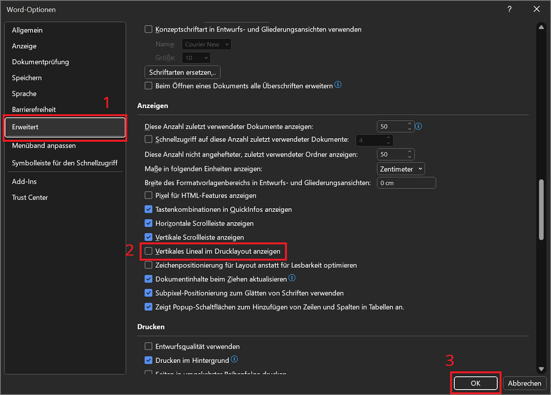 Mostra e nascondi il righello verticale in Word