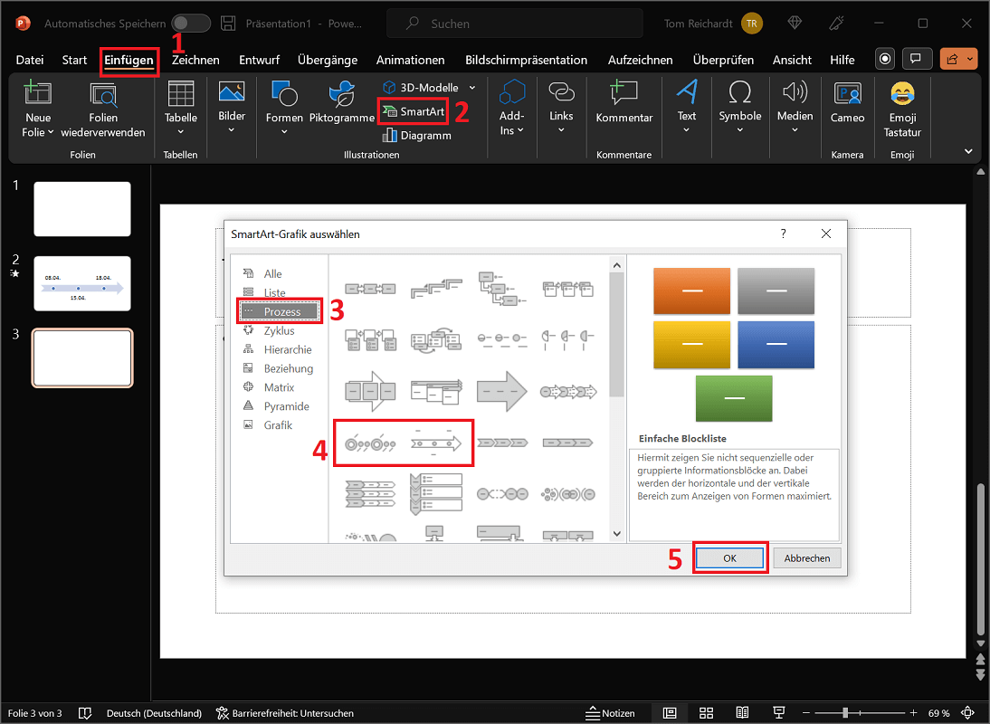 Crea una sequenza temporale in PowerPoint