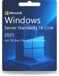 Windows Server 2025 Standard | 16 Core + 50 User CALs + 10 RDS CALs