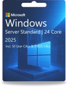 Windows Server 2025 Standard | 24 nuclei + 50 CAL utente + 5 CAL RDS