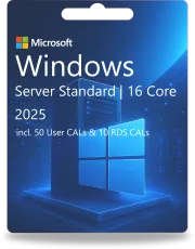 Windows Server 2025 Standard | 16 Core + 50 CAL utente + 10 CAL RDS