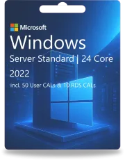 Windows Server 2022 Standard | 24 Core + 50 CAL utente + 10 CAL RDS