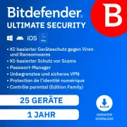 Bitdefender Ultimate Security Family | 25 dispositivi | 1 anno