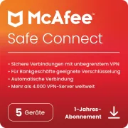 McAfee Safe Connect VPN | 5 dispositivi | 1 anno