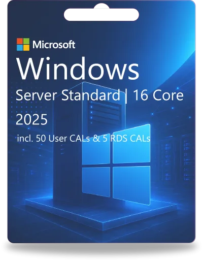 Windows Server 2025 Standard | 16 Core + 50 CAL utente + 5 CAL RDS