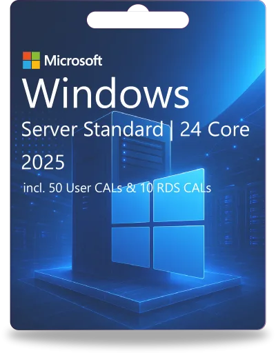 Windows Server 2025 Standard | 24 Core + 50 CAL utente + 10 CAL RDS