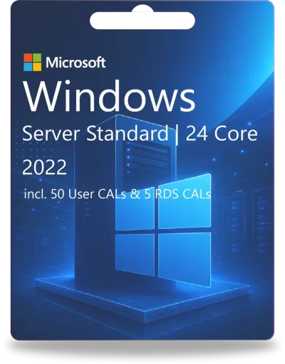 Windows Server 2022 Standard | 24 Core + 50 CAL utente + 5 CAL RDS
