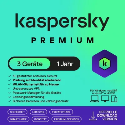 Kaspersky Premium | 3 dispositivi | 1 anno