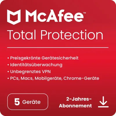 McAfee Total Protection | 5 dispositivi | 2 anni