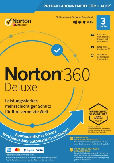 Norton 360 Deluxe | 3 dispositivi | 1 anno